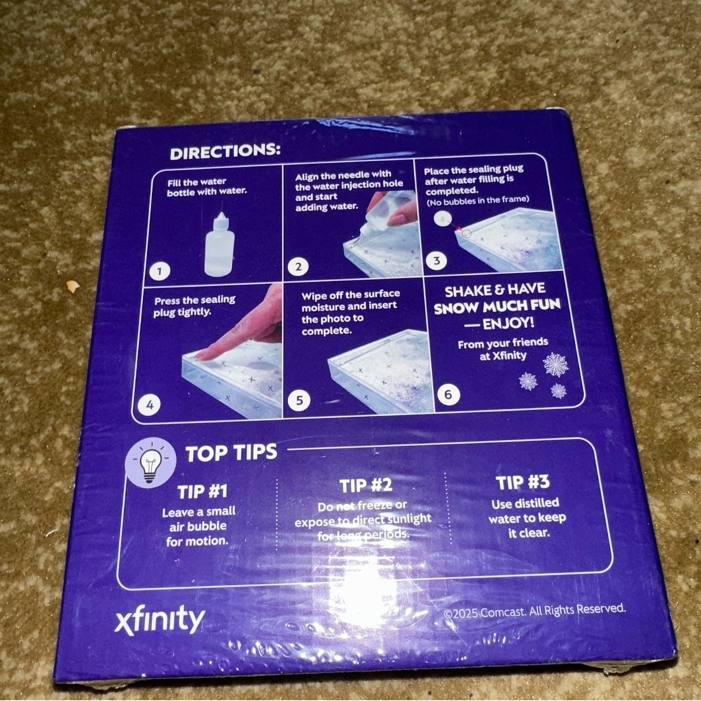 INFINITY SNOW GLOBE Picture Frame (2025, Kit) BRAND NEW SEALED: Box 6" x 7" - Picture 4 of 4